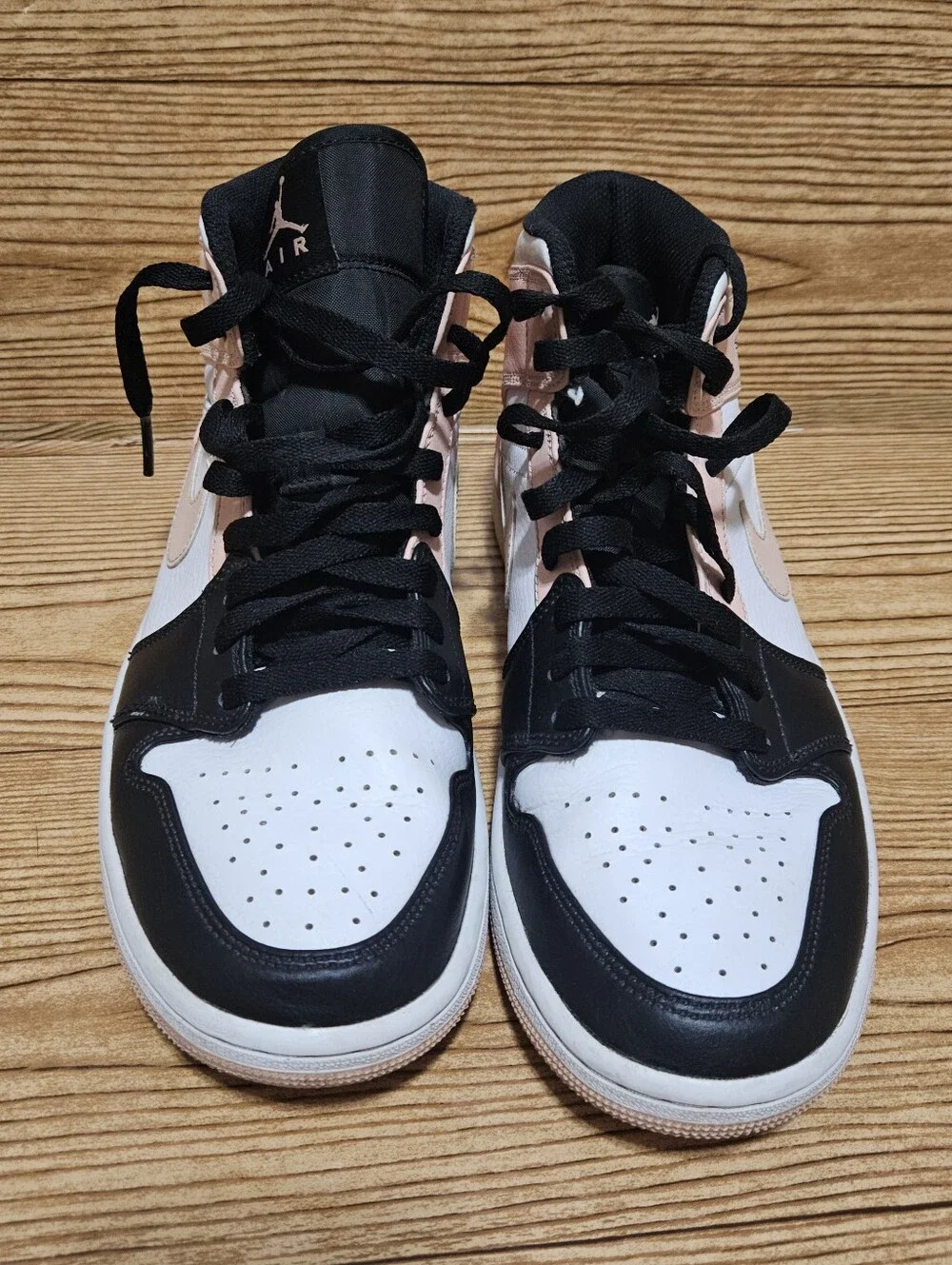 Nike Air Jordan (Air Force) 1 Mid Pink White Black, MENS 9/WOMENS 10.5